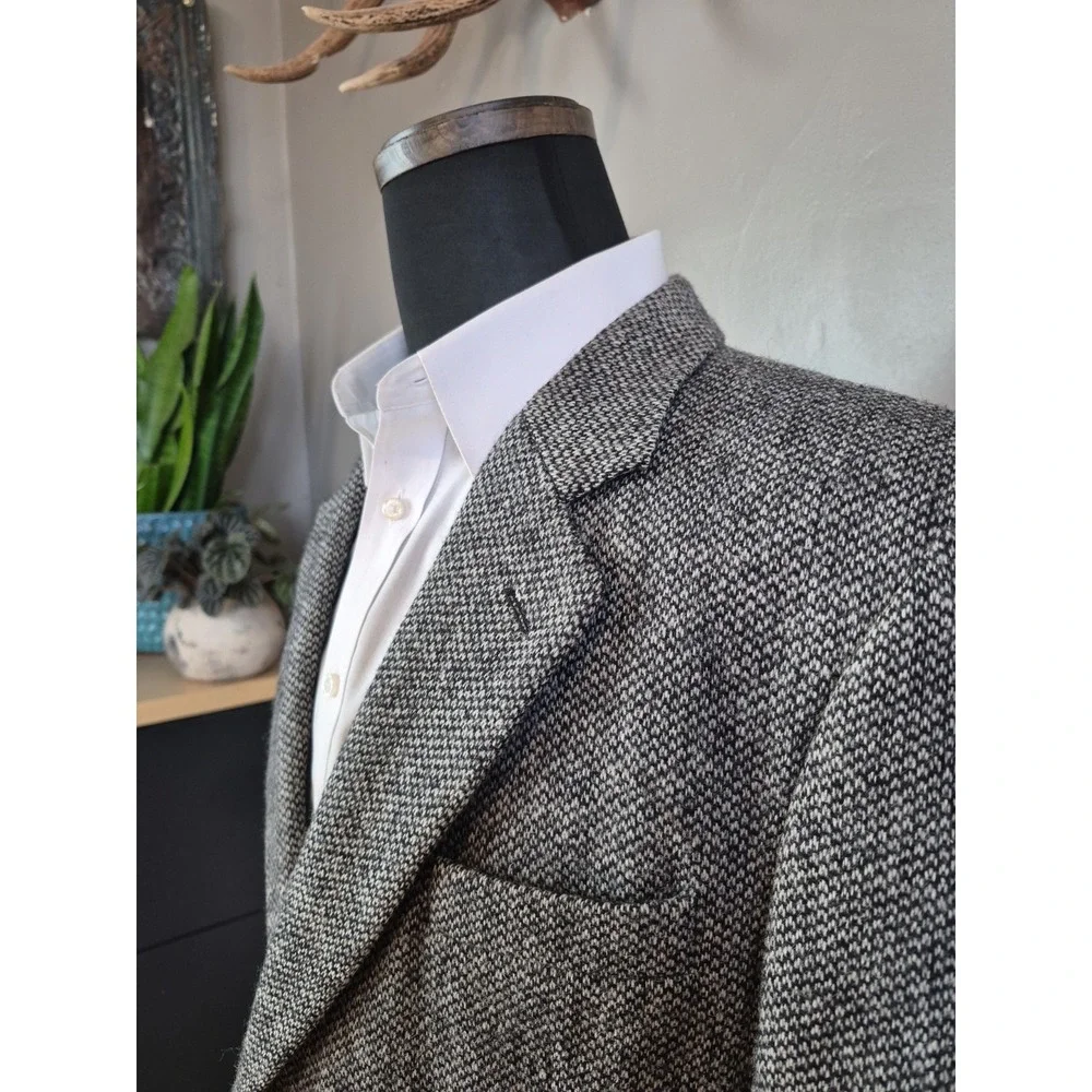 Giorgio Santangelo Mens Wool Sport Coat 42R Gray Made in Italy Vintage Blazer
